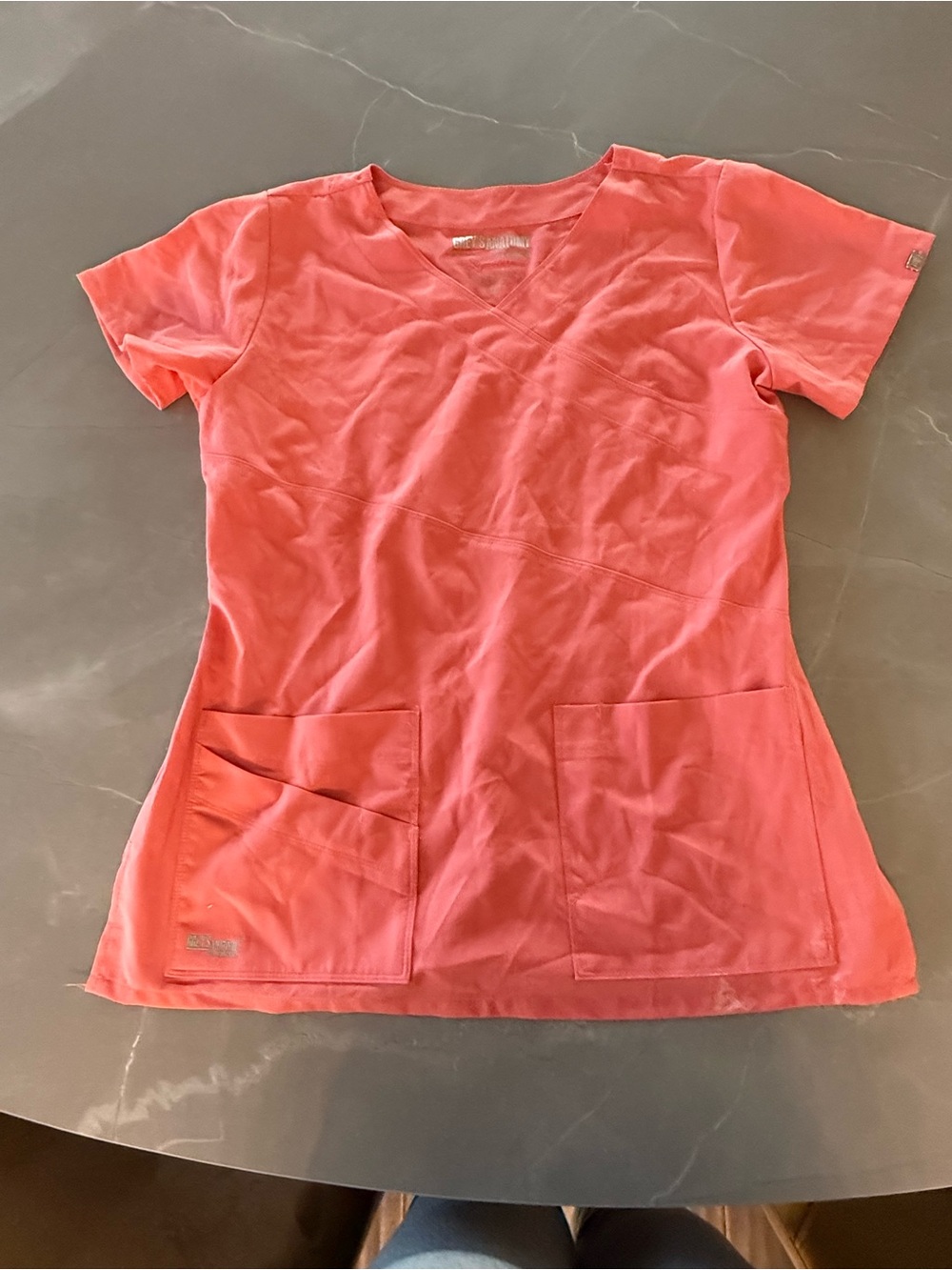 Grey's Anatomy Coral V-neck Scrub Top